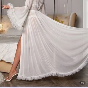 Elegant Sheer White Gown